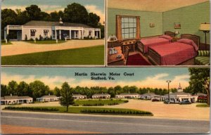 Linen Postcard Martin Sherwin Motor Court in Stafford, Virginia