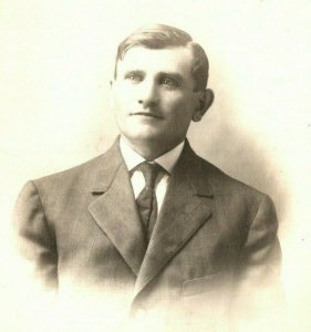 Vintage 1910's RPPC Postcard - Studio Portrait Well Dressed Businessman