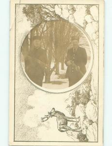 rppc Pre-1918 Deer Hunting HUNTER MAN HOLDING RIFLE GUNS AC7623