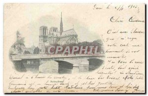 Old Postcard Notre Dame Paris