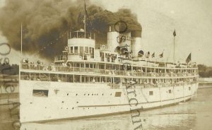 Michigan City INDIANA RP 1910 S.S. ROOSEVELT Steamer STEAMSHIP Lake Michigan