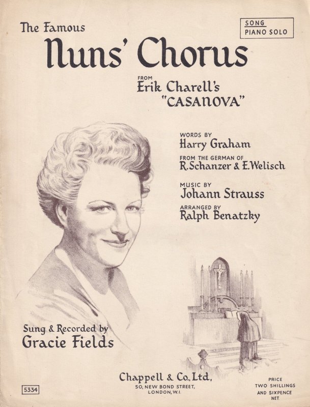 The Famous Nuns Chorus Gracie Fields 1940s Sheet Music