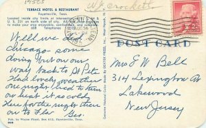 Fayetteville Tennessee Terrace Motel Restaurant 1950s Dexter Postcard 21-12890