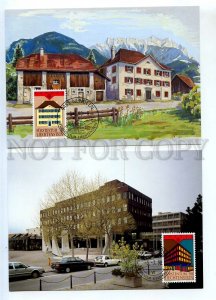 440857 Liechtenstein 1990 year set of First Day maximum cards Europa CEPT