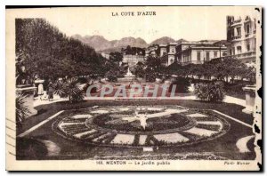 Old Postcard The French Azut Menton Public Garden