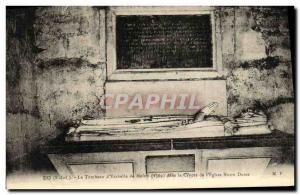 Old Postcard In The Tomb of Ysabelle Melun in the crypt of the church of Notr...