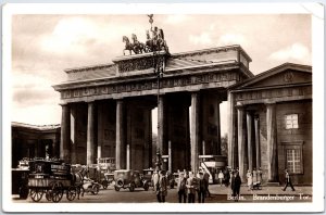 VINTAGE POSTCARD REAL PHOTO RPPC THE BRANDENBURGER GATE BERLIN GERMANY 1931