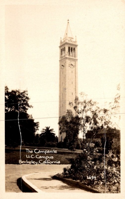 California Berkeley The Campanile University Of California Campus Real Photo