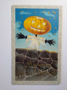 Halloween Postcard Barton Spooner The Great Pumpkin Goblin Man Embossed Fantasy