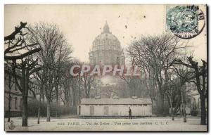 Old Postcard Paris Val de Grace View taken Gardens