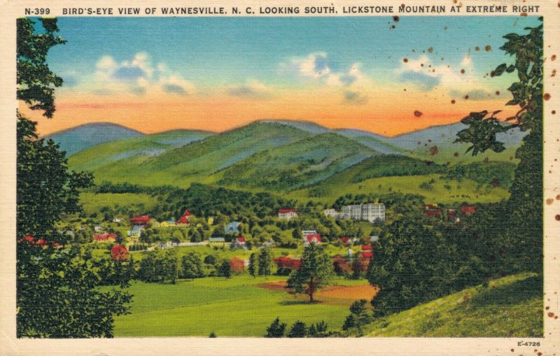 USA Bird´s eye view of Waynesville N. C. Looking South Lickstone Mountain 03.55