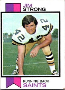 1973 Topps Football Card Jim Strong New Orleans Saints sk2476