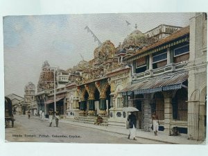 Hindu Temple Pettah Colombo Ceylon Vintage Antique Postcard 