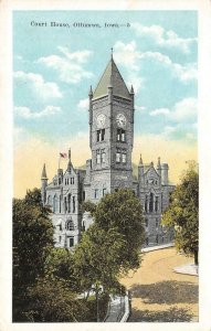 OTTUMWA, Iowa IA    COURT HOUSE Clock Tower   WAPELLO COUNTY   ca1920's Postcard