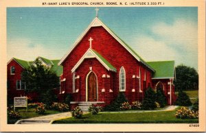 Vtg Boone North Carolina NC Saint Luke's Episcopal Church 1930s Linen Postcard