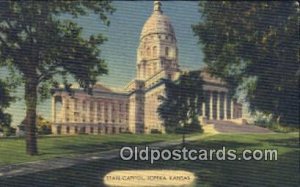 Topeka, Kansas, KS State Capital USA 1945 close to perfect, postal used 1945