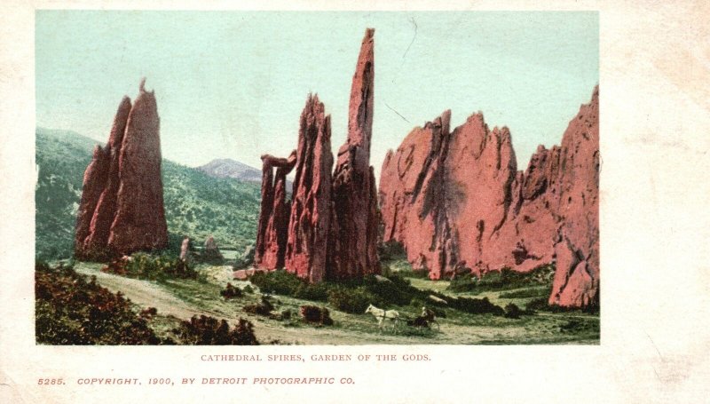 Vintage Postcard 1900's Cathedral Spires Garden of The Gods Colorado Springs CO