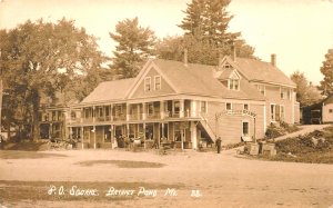 Bryant Pond ME Post Office & Store Moxie Sign, Real Photo Postcard