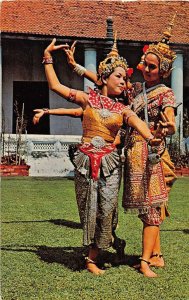 NOHRAH-CHATRI DANCE OF SOUTHERN THAILAND TO USA STAMPS POSTCARD (c. 1960s)