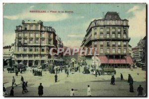 Old Postcard Brussels Place of the stock exchange