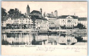 GRUSS aus RAPPERSWIL, SWITZERLAND   Hotel du Lac, etc   c1900s Postcard