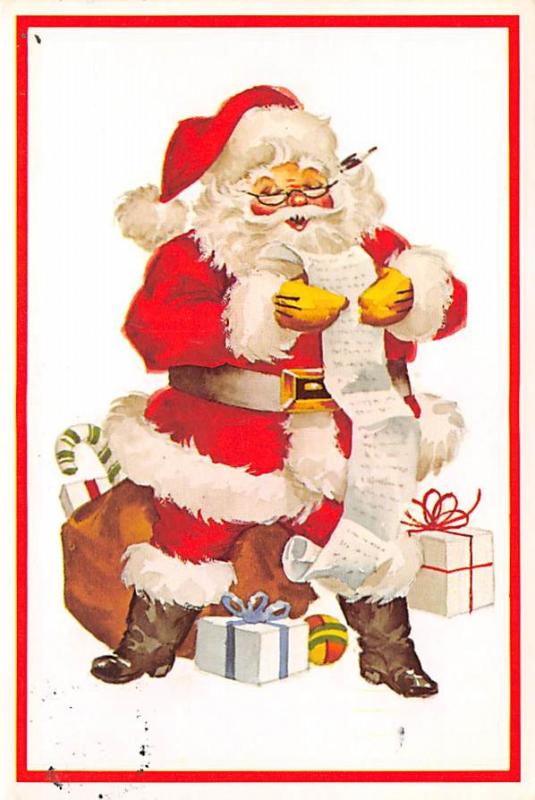 Modern Card Santa Claus 1991 light postal marking on front