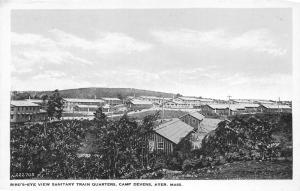 Ayer Massachusetts~Camp Devens~Sanitary Train Quarters Bird's Eye View~c1920s PC