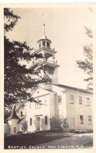 B6/ New London New Hampshire NH Real Photo RPPC Postcard 1949 Baptist Church