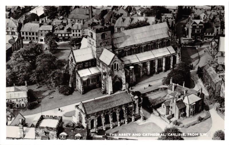 CARLISLE CUMBRIA UK THE ABBEY & CATHEDRAL FROM S.W.~AERIAL PHOTO POSTCARD