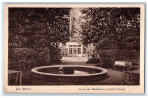 1923 Garden Of The Marienbad Johanniter Hospice Bad Polzin Poland Postcard