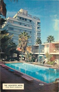 California Long Beach Lafayette Hotel Lanais 1950d Colorpicture Postcard 22-5914