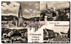 Old Postcard Gruss aus dem Schwarzwald Freiburg