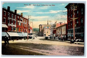 c1910 State Street Looking East From Main Bangor Maine Vintage Antique Postcard