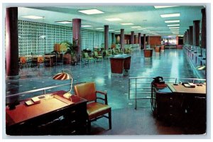 c1950's Pan American Bank Interior Office Benches Teller Miami Florida Postcard