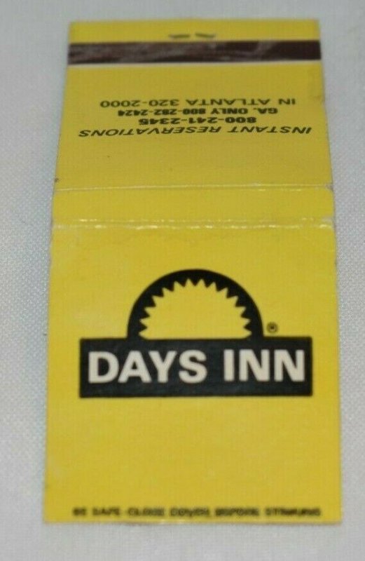 Days Inn Atlanta Georgia 20 Strike Matchbook Cover