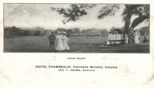 Vintage Postcard Guard Mount Hotel Chamberlin Fortress Monroe Virginia Geo Adams