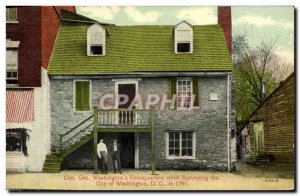 Postcard Old Gen Geo Washington & # 39s Headquarters Surveying While The City...