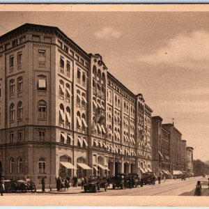 c1900s Munich, Germany Hotel Four Seasons Ornate Building Street Cars Trams A352