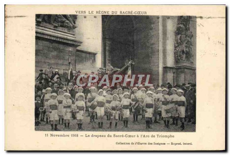 Old Postcard Army Towards the reign of the Sacred Heart November 11, 1918 The...