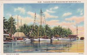Florida Miami Pleasure Craft On Biscayne Bay Curteich