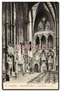 Old Postcard United Kingdom London London Westminster Abbey Poets corner