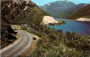 Highway 26 Idaho Palisade Reservoir Swan Alpine Postcard Unposted Old Car 