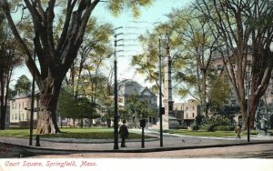 Vintage Postcard 1907 Court Square Springfield Massachusetts Metropolitan News