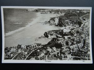 Cornwall NEWQUAY Aerial View - Old RP Postcard by Chapman & Son 907