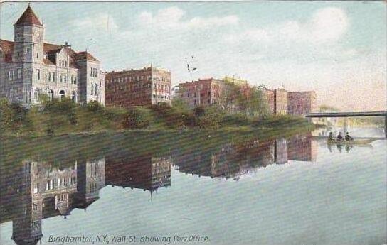 New York Binghamton Wall St Showing Post Office