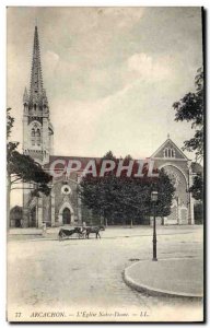 Old Postcard Arcachon L & # 39Eglise Notre Dame