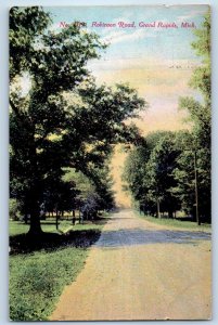 1910 Grand Rapids Michigan Vintage Postcard Robinson Road No. 109 Trees Posted