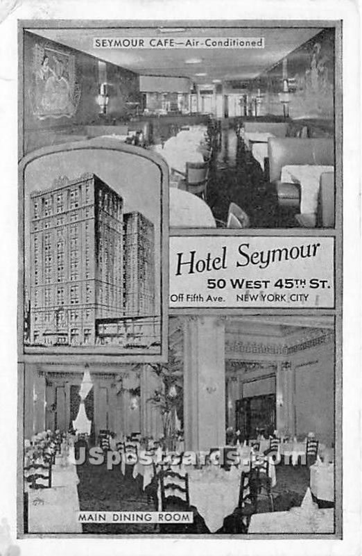 Hotel Seymour, Cafe - New York City Postcards, New York NY Postcard