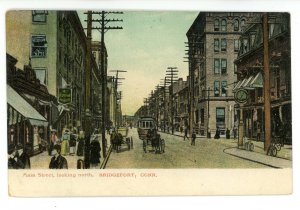 CT - Bridgeport. Main Street looking North ca 1900