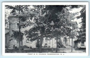 WASHINGTON, New Jersey NJ ~ FIRST M.E. CHURCH 1936 Warren County Postcard